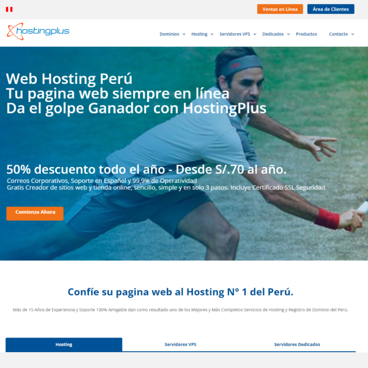 CAPTURA DE PANTALLA HOSTINGPLUS.PE