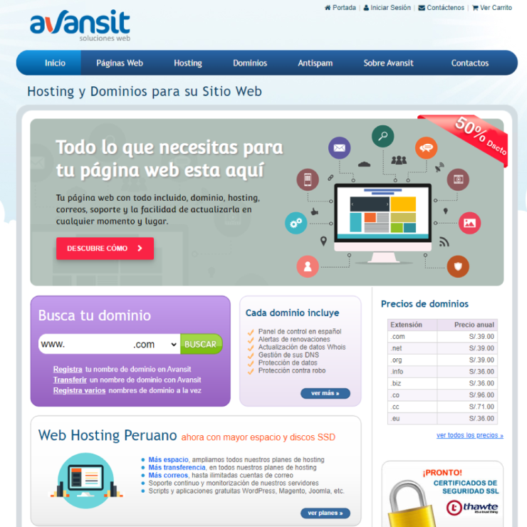 CAPTURA DE PANTALLA AVANSIT.COM