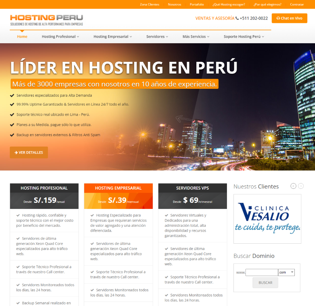 captura de pantalla hostinperu.com.pe