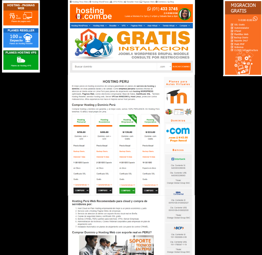 captura de pantalla hosting.com.pe